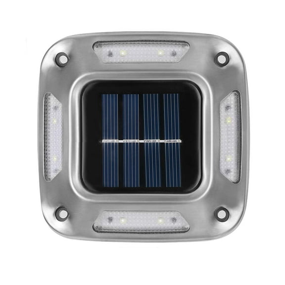 MERILER Solar Ground Lights Outdoor - LED Disk Garden Lighting, Solar Powered In-Ground Landscape Lights (4 Pack)