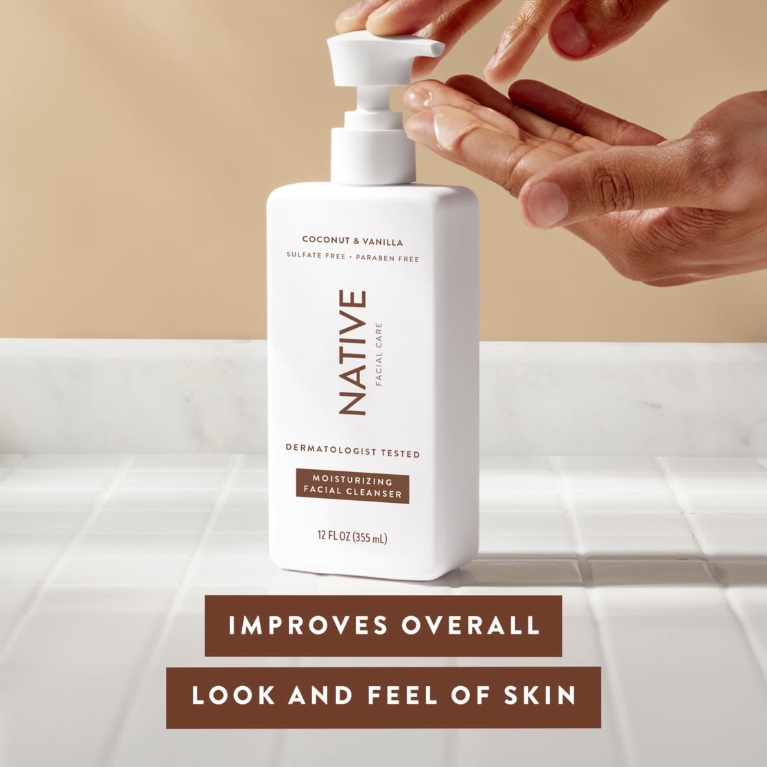 Native Moisturizing Facial Cleanser, Coconut & Vanilla, Sulfate Free, for All Skin Types, 12 fl oz