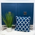 thumbnail image 4 of 18" X 18" Blue 100% Cotton Geometric Zippered Pillow, 4 of 10