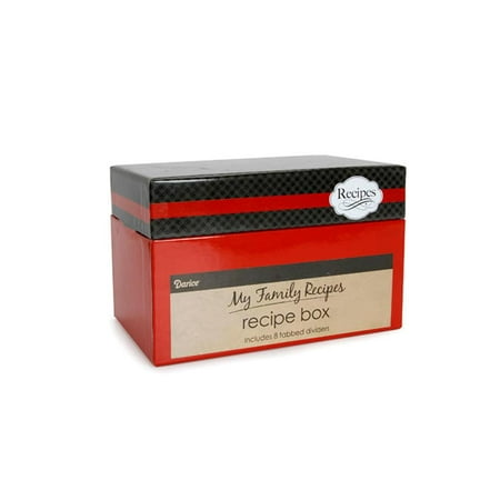 Maple Recipe Box - Darice Recipe Card Box Cutlery Black and Red