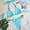 Sky Blue, variant on Slimming Swimsuits For Women Two-Piece Sets Elastic Sky Blue Clear Strap Bikini S