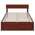 thumbnail image 4 of Bowery Hill Modern Solid Wood Full Bed with Foot Drawer in Walnut, 4 of 5
