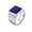 Dark Blue, variant on Women Men's Square Gemstone Stainless Steel Ring Personalized High Polished Band Ring Jewelry Comfort Fit Dark Blue Size 7