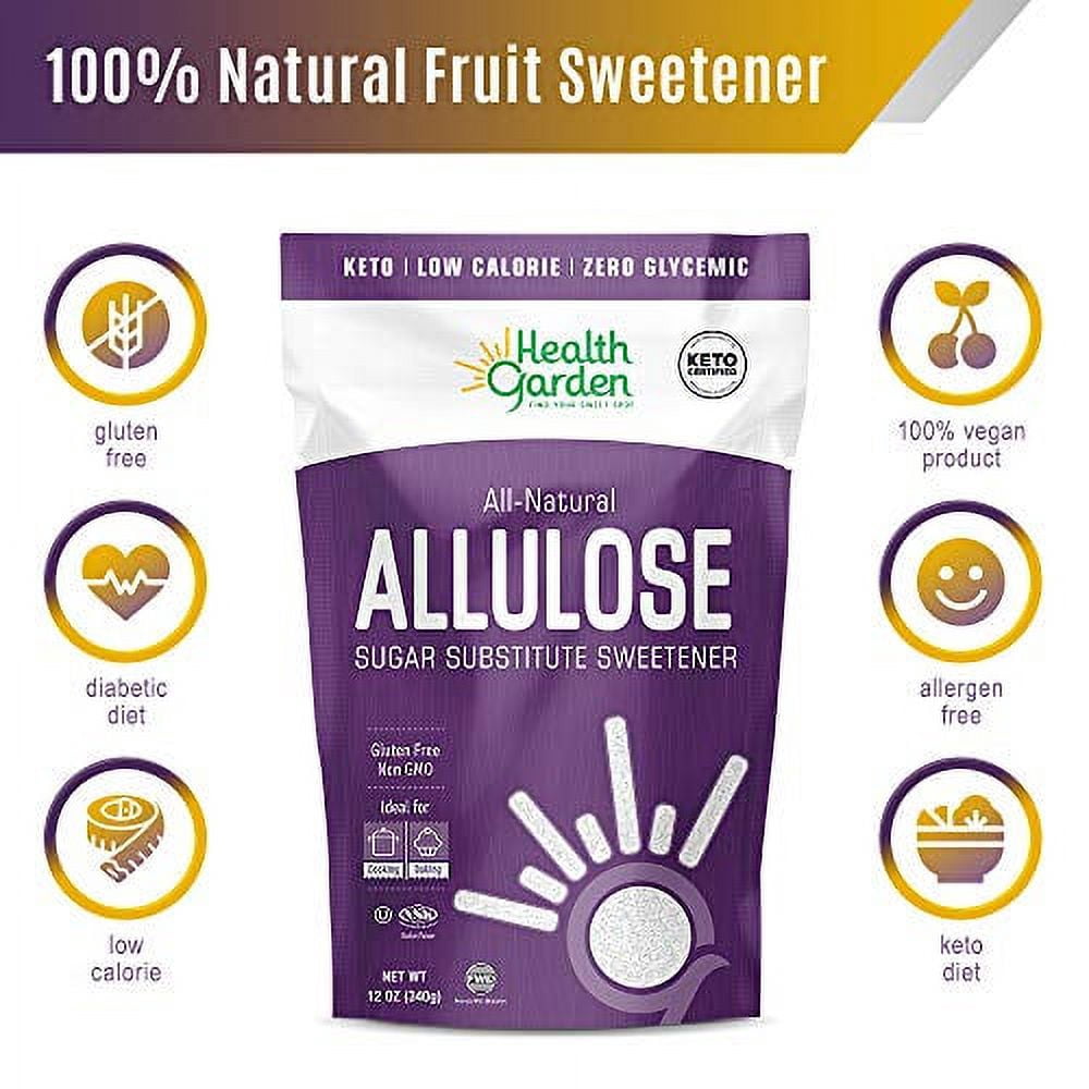 Health Garden Allulose Sugar Substitute, Non-GMO Keto Friendly Gluten-Free, 12 oz