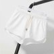 thumbnail image 3 of Women Workout Yoga Shorts Dolphin Hem Drawstring Solid Sport Booty Hot Pants Gray M, 3 of 5