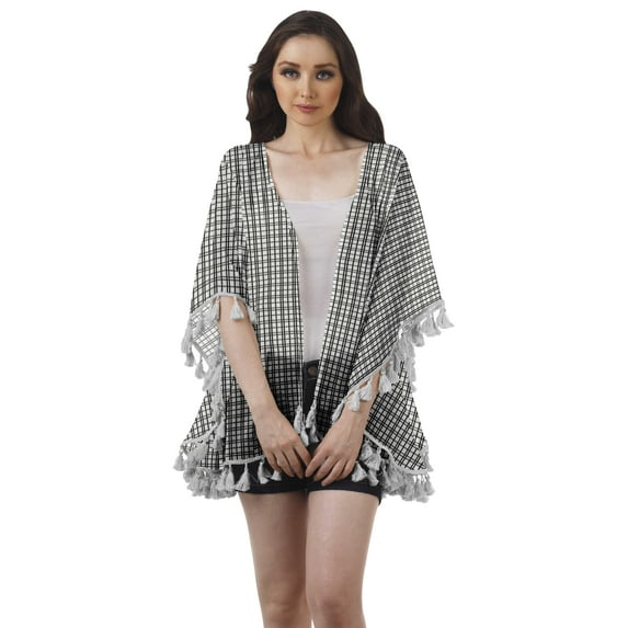 Moomaya Front Open Printed Shrug Beach Clothes For Kimono Cardigans For Women