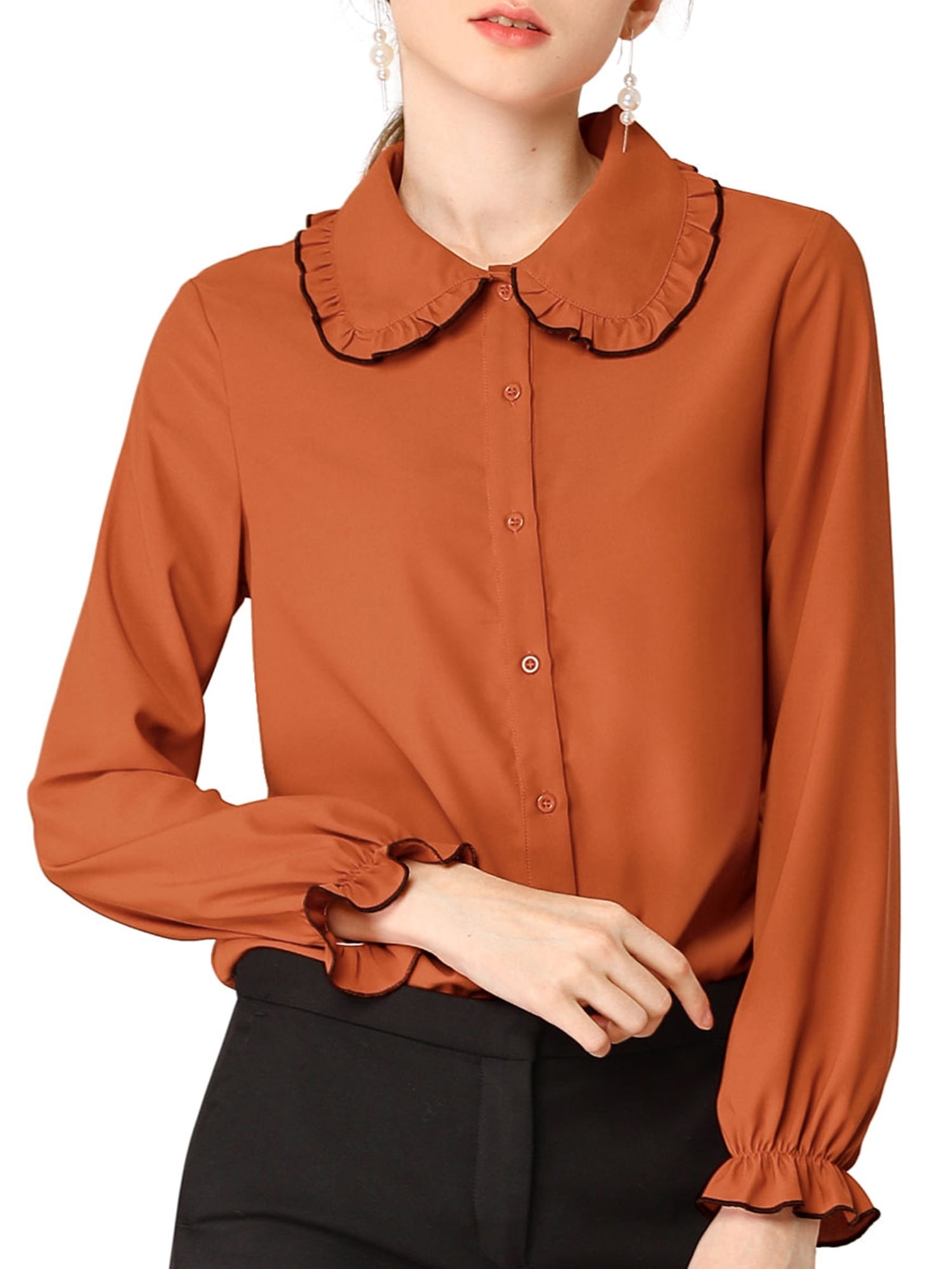 button up shirt with ruffles