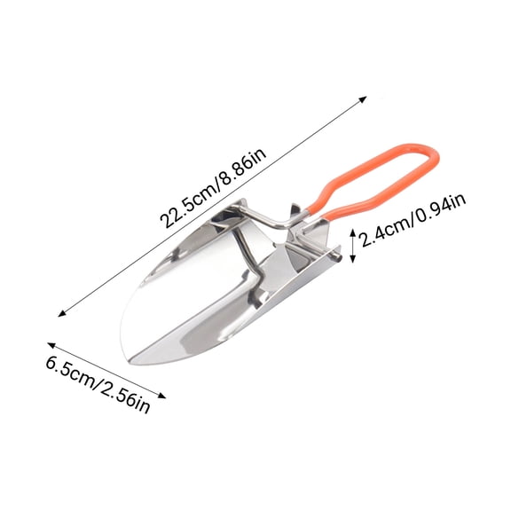 Folding Stainless Steel Garden Shovel, Comfortable Handle for Easy Digging, Ideal for Camping and Backpacking, Durable Outdoor Tool for Gardening Enthusiasts