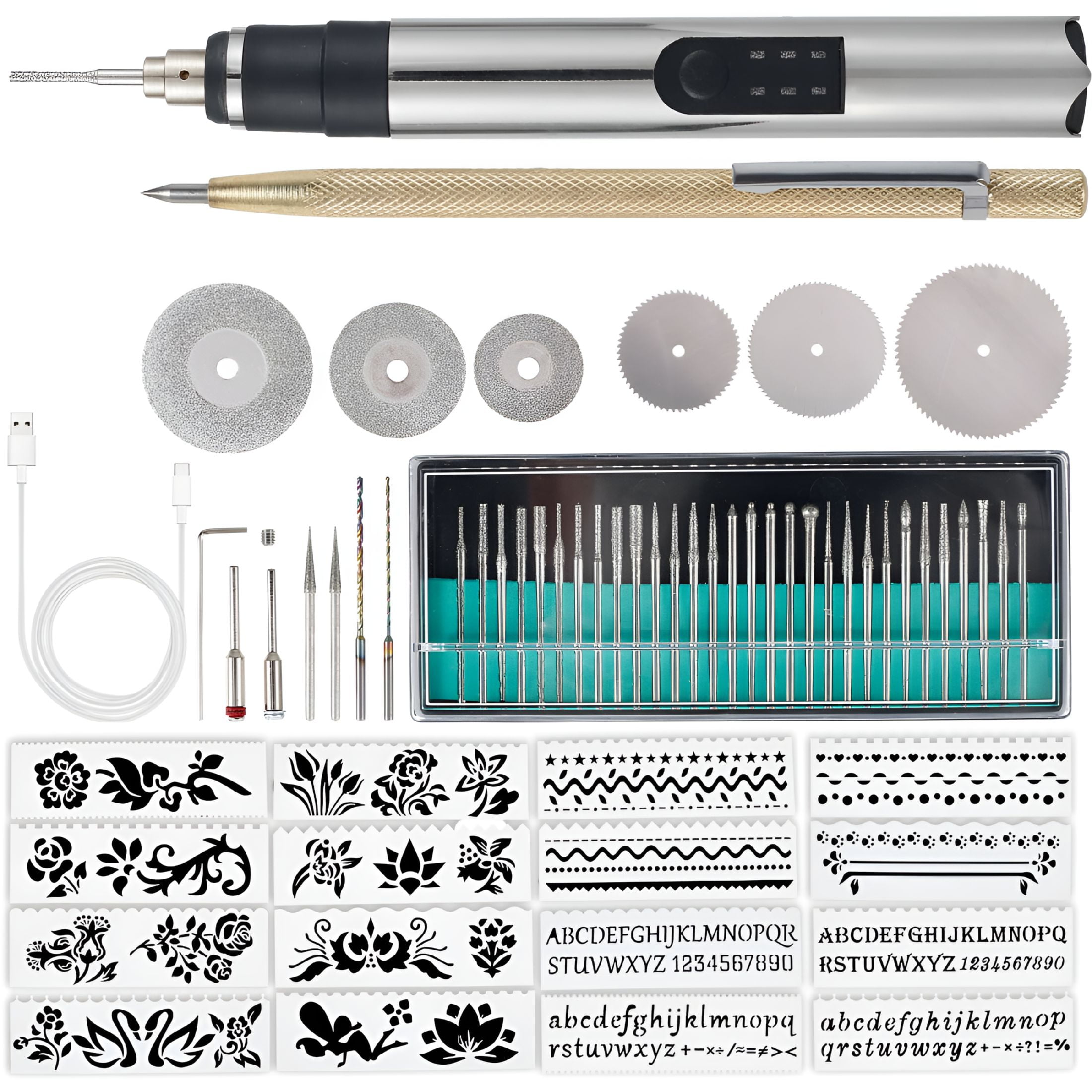 EXLEAF 2026 New Electric Engraving Pen Cordless Micro Carving Pen with 3 Adjustable Speed for Wood Carving, Diy Crafts, Detailing, Engraving, Jewelry Making.