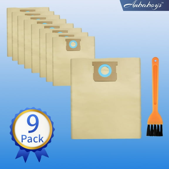 9 Pack DXVA19-4102 Shop Vac Bags Replacement Filter Bags Compatible With DEWALT 12-16 Gallon Wet/Dry Vacuum DXV12P DXV14P DXV16P DXV16PA DXV16S