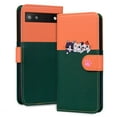 thumbnail image 5 of Feishell Cute Animal Pattern Wallet Phone Case for Google Pixel 6a,Color Matching PU Leather Shockproof Magnetic Flip Stand Credit Card Slots Slim Phone Case with Wrist Strap, Darkgreen, 5 of 8