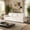 Beige&White, variant on Chesterfield Sofa, 93.7" King Pull Out Sofa Bed, 3-in-1 Faux Leather Convertible Sleeper Sofa with Nailhead Trim & Rolled Arm, Multi-Functional Sofa Bed for Living Room Apartment Office, Beige+White