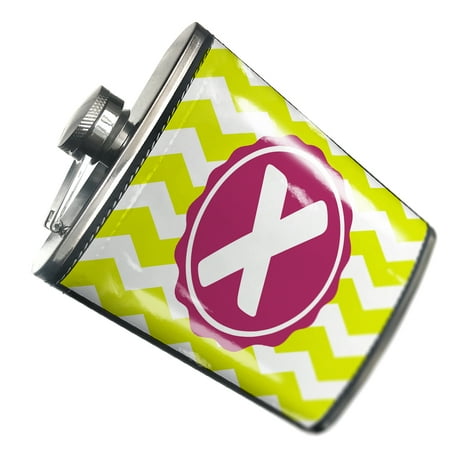 

NEONBLOND Flask Monogram X Lime Green Chevron