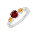 thumbnail image 2 of Sterling Silver with Natural Garnet , Citrine and White Zircon Three Stone Ring, 2 of 3