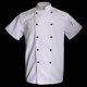 thumbnail image 1 of Toystoory Chaqueta de chef de manga corta con doble botonadura para hombre y mujer, uniforme de cocinero para restaurante Blanco 3XL corto, 1 of 6