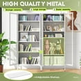 thumbnail image 5 of Crownland Metal Storage Cabinet with Glass Doors, Display Curio Glass Cabinet with 4 Adjustable Shelves, Tall Modern Office Storage Cabinets for Home Office, Living Room, Pantry(White), 5 of 18