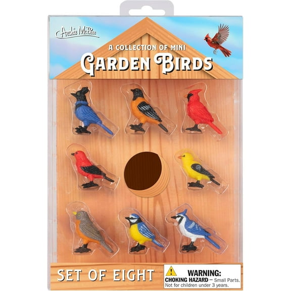 Mini Garden Birds Collection Set of 8 Soft Vinyl Birds Accoutrements 30843
