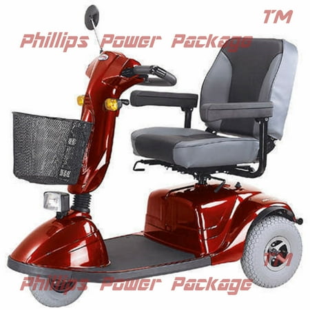 CTM - HS-730 - Full Size Heavy Duty Road Class Scooter - 3-Wheel - Burgundy