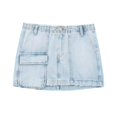 thumbnail image 3 of HH TRAF Verano Femenino Nuevas Faldas Mini Elegantes Botones Bolsillos Decoración Cremallera Azul Cintura Alta Mujeres Casual Falda Vaquera Corta Mujer, 3 of 5
