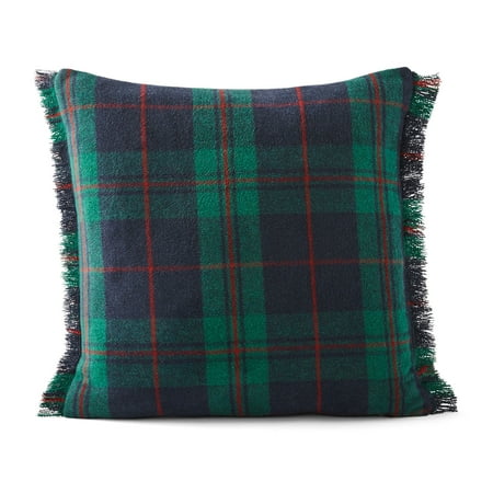 better homes gardens feather filled frayed plaid decorative square