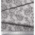thumbnail image 3 of Soimoi Modal Satin Fabric Artistic Paisley Printed Craft Fabric by The Yard 42 Inch Wide, 3 of 3