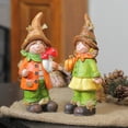 thumbnail image 2 of Set of 2 Green and Brown Scarecrow Kids Tabletop Figurines 7.75", 2 of 2