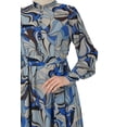 thumbnail image 4 of Ecru - Blue - Floral - Crew neck - Fully Lined - Modest Dress - Refka, 4 of 5