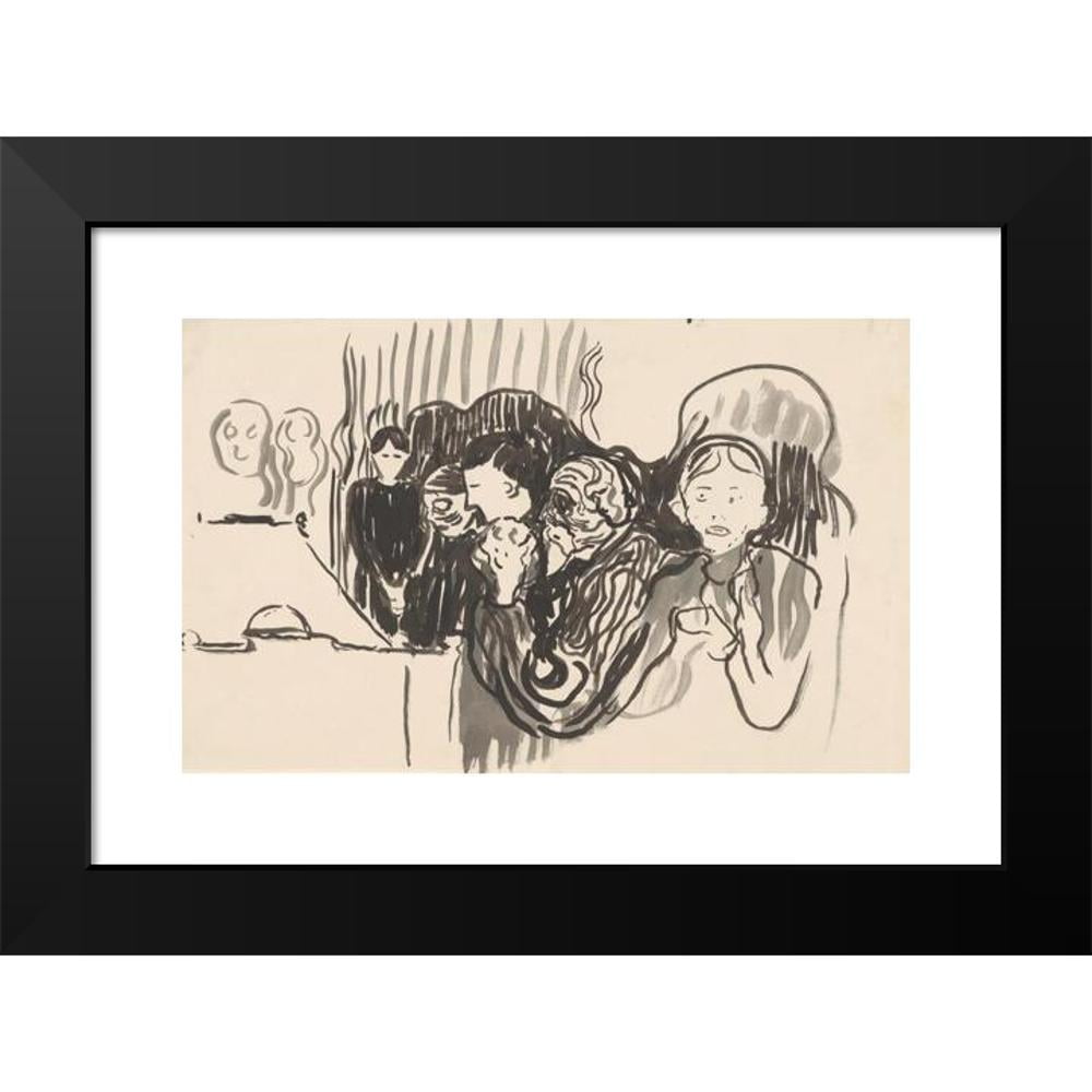 Edvard Munch 18x13 Black Ornate Wood Framed Double Matted Museum