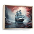 thumbnail image 2 of Designart "Wreck of the Pirate Ship I" People Framed Wall Art - Modern Red Pirate Hallway Framed Wall Art Decor, 2 of 6