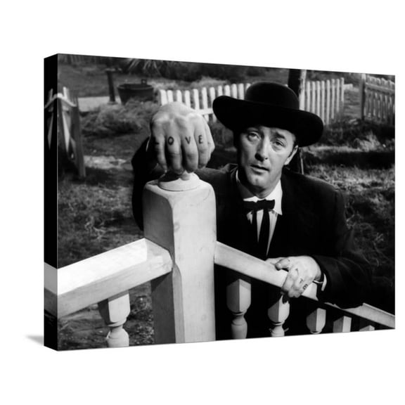 Art.com Night of the Hunter, Robert Mitchum, 1955 Stretched Canvas Print Wall Art, 24" x 18"