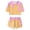 X166 Pink, variant on Sjldqy Toddler Girls Outfit Set Summer Soft Breathable Graphic Crew Neck Short Sleeve Ice Cream T-Shirt And Stretchy Shorts Loungewear 2 Piece Set Size 4-5 Years Black
