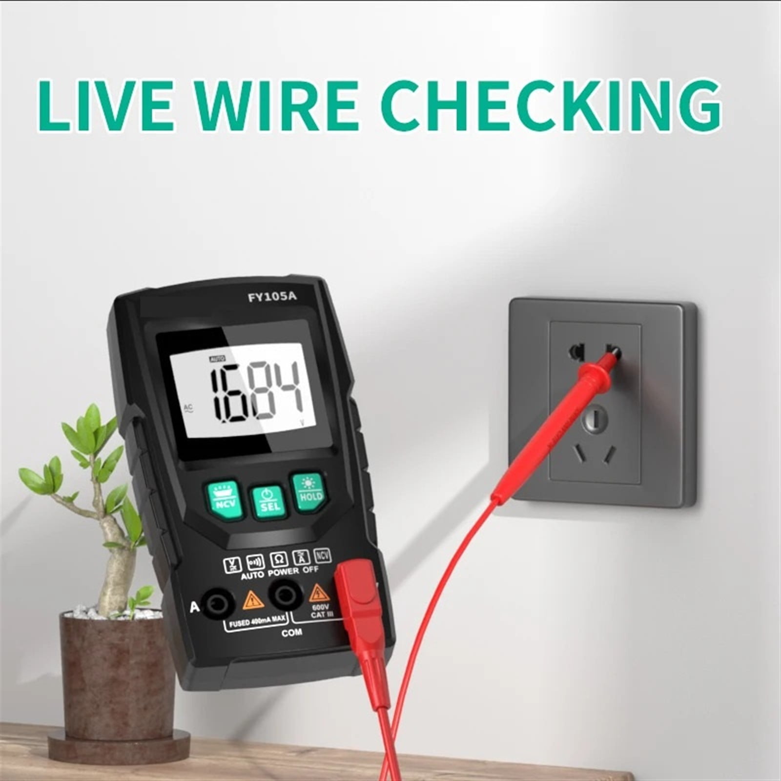 Smart Mini Digital Multimeter Auto-Ranging 4000 Counts AC/DC Voltage Current Tester Portable Ohmmeter Ammeter Voltmeter ,Easy to Operate