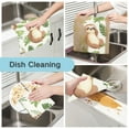 thumbnail image 2 of 6 Pieces of Kitchen Towels 11x11Inch Kitchen Dish Cloths Kitchen Dish Towels Reuseable Cleaning Cloths Cartoon Sloth, 2 of 9