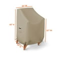 thumbnail image 3 of Stackable Chair Cover 12 Oz Waterproof - 100% Weather Resistant PVC Coated Patio Furniture Cover with Air Pockets & Drawstring for Snug Fit (25W x 35D x 45H x 15 FH, Beige), 3 of 6