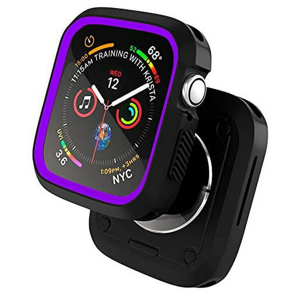 Compatible with Apple Watch 40mm Case, Sport Protective Case for iWatch Women Men Kids GPS iWatch Series 6/5/4/SE, Black, Purple
