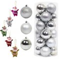 thumbnail image 4 of Adornos de bolas de Navidad, paquete de 24, 3 cm/4 cm, bolas de Navidad, Papá Noel, adornos colgantes para árbol de Navidad combinados, color rosa y verde, 4 of 5