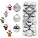 thumbnail image 4 of Adornos de bolas de Navidad, paquete de 24, 3 cm/4 cm, bolas de Navidad, Papá Noel, adornos colgantes para árbol de Navidad combinados, color rosa y verde, 4 of 5