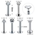 thumbnail image 6 of QccHieUs 12 Pack 16G Stainless Steel Lip Rings, Cubic Zirconia Studs, Labret Piercing Kit Silver, 6 of 9
