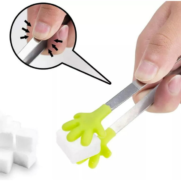 4-Piece Silicone Mini Tongs Set - 5-Inch Hand-Shaped Small Tongs for  Appetizers and Sugar Cubes, Kid-Friendly Design TIKA 
