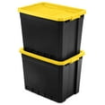 Sterilite 27 Gallon Stacker Tote Plastic, Yellow Lily, Set of 4