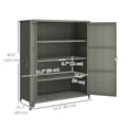 thumbnail image 3 of Outsunny Wicker Outdoor Storage Cabinet, 4-Shelf Pool Storage, Dark Grey, 3 of 10