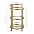 thumbnail image 4 of Evelyn&Zoe 21" Brass Finish Metal/Glass Bar Cart, 4 of 8
