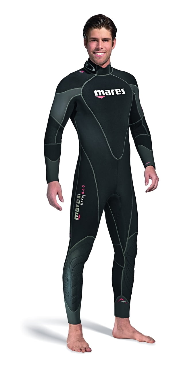 mares men's flexa 865mm cold water wetsuit, black graphite, medium