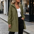 thumbnail image 4 of Xaqiouau Womens Waterproof Rain Jacket Hooded Lightweight Raincoat Casual Windbreaker Long Outdoor Coat With Pockets, 4 of 8