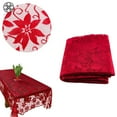thumbnail image 5 of Luxtrada Holiday Tablecloths Rectangle Red Lace Table Cover with Engineered Jacquard Modern Christmas Table Cloths Cover (60" 84", Red), 5 of 9