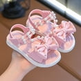thumbnail image 2 of TOWED22 Toddler Girl Sandals Open Toe Strappy Summer Shoes Dress Sandals for Girls（Pink,11）, 2 of 5