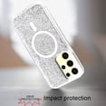 thumbnail image 3 of Designed for Samsung Galaxy S24 Plus /S24+Magnetic MagSafe Wireless Compatible Epoxy Glitter Shiny Sparkle Bling Hybrid TPU Frame Phone Case Cover [Silver], 3 of 7