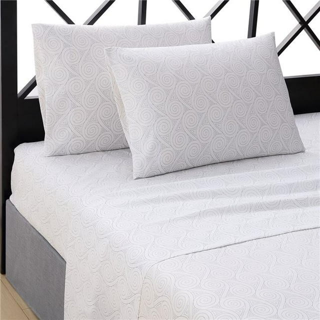 Ellison First Asia 16791702SS-MUL Ensemble de Draps Ultra Doux Nautilus, Gris - Taille Complète, 4 Pcs