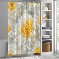 thumbnail image 3 of Yellow Floral Fabric Shower Curtain Spring Flower Washable Shower Curtains for Bathroom, Waterproof Bath Curtain with Hooks Home Decor 72x72in, 3 of 8