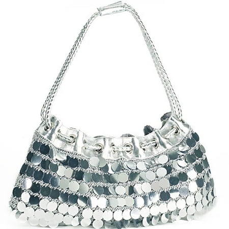 Portia Paillette Crochet Drawstring Bag